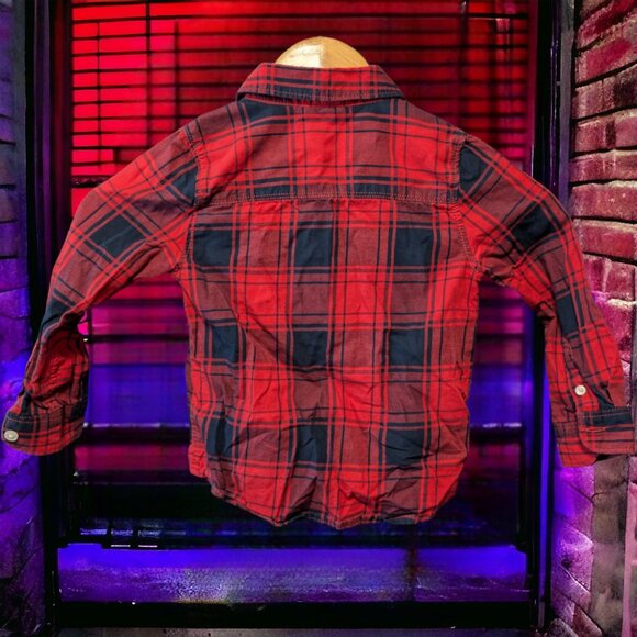 OshKosh B'gosh Plaid Button Up Long Sleeve Shirt, 3T - Picture 2 of 4